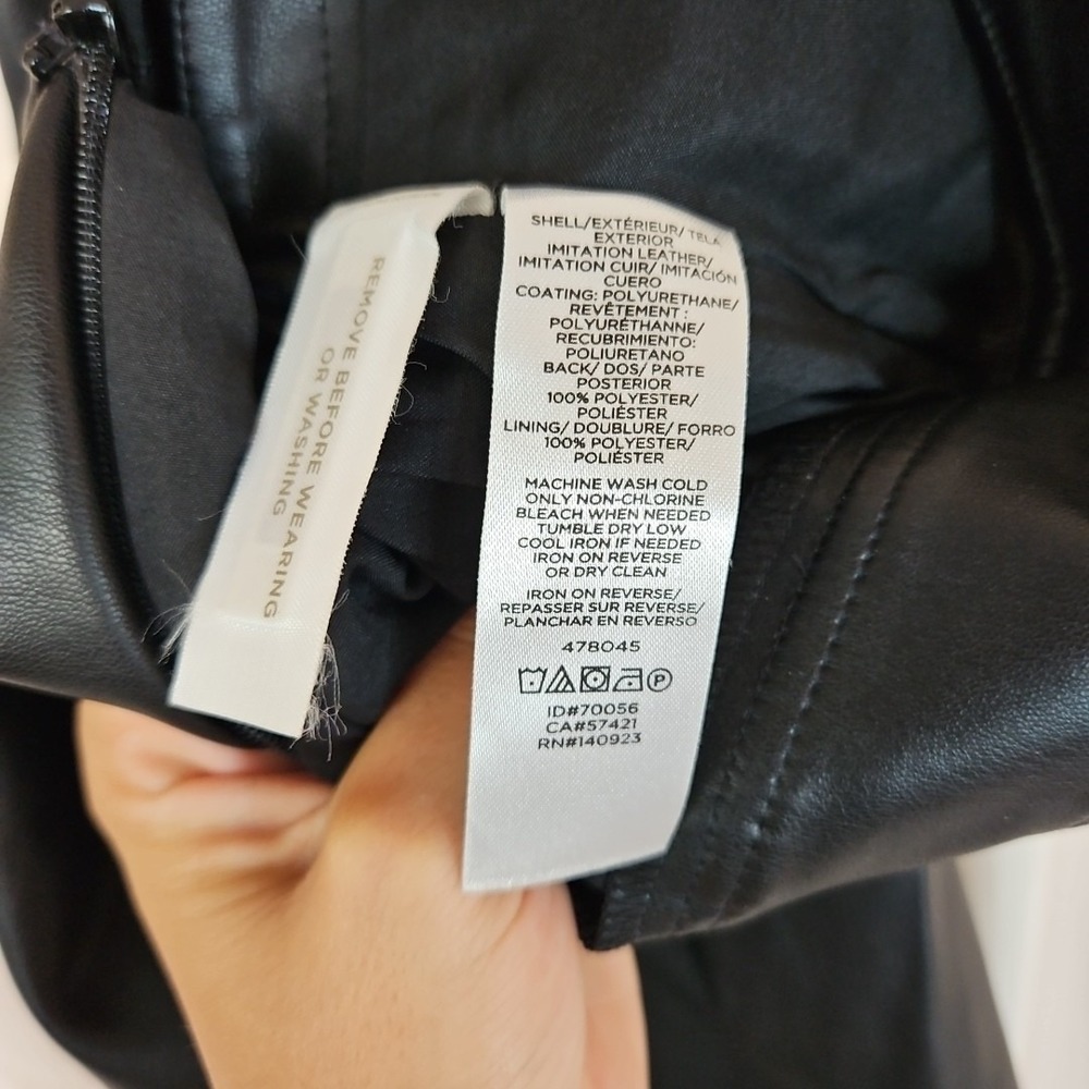 LOFT Ann Taylor Faux Leather Mini Skirt Women's 2P Minimalist Chic Night Out - Picture 6 of 6